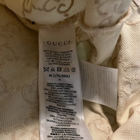 Gucci collared shirt with embroidered logo all over worn one time! - Picture 3 of 3